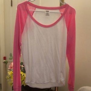 Pink Victoria secret baseball tee